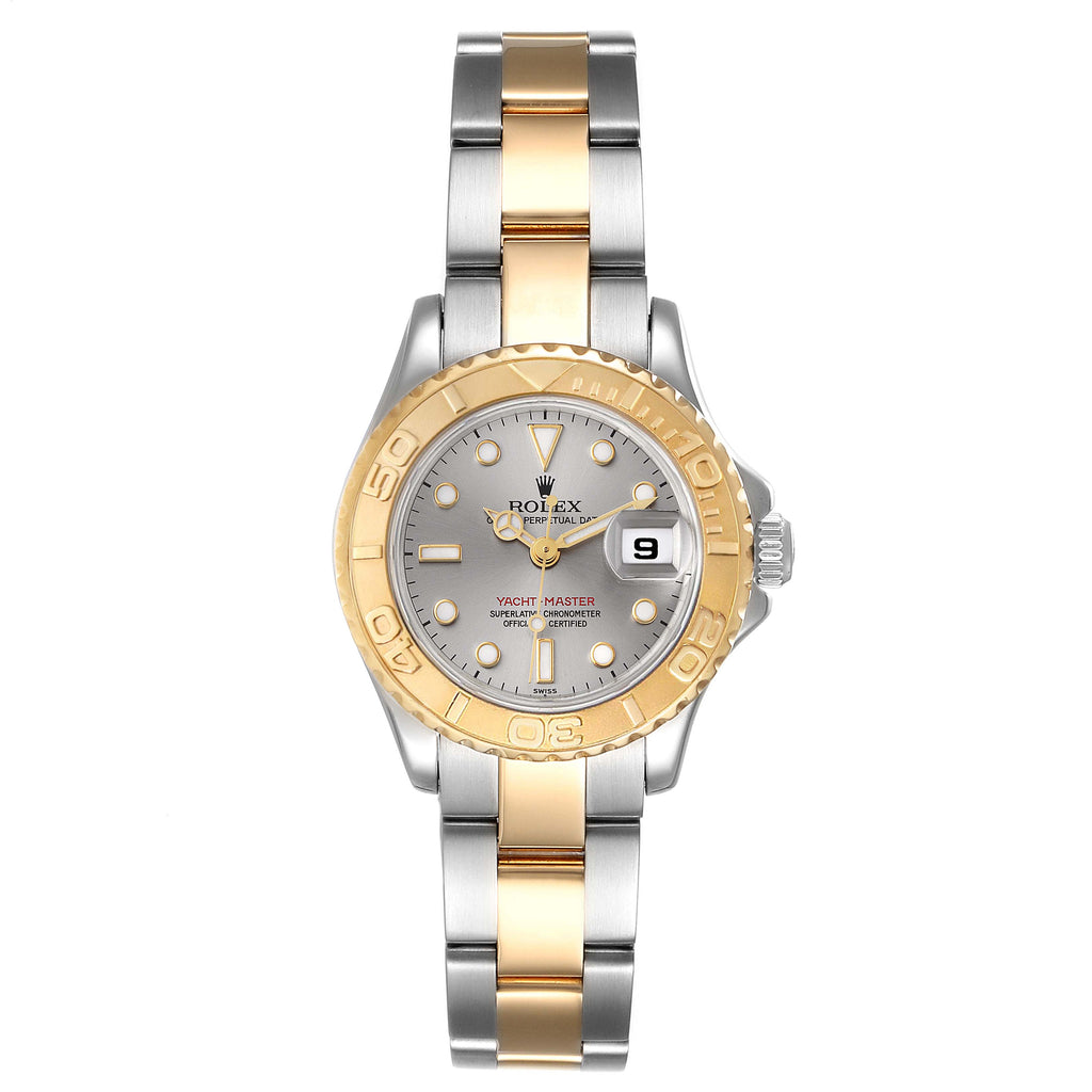 Rolex Yachtmaster Steel 18K Yellow Gold Ladies Watch 69623 Box Papers