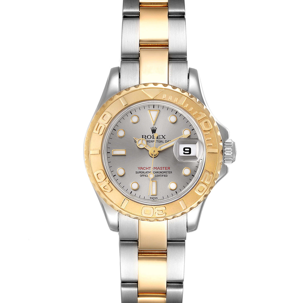 Rolex Yachtmaster Steel 18K Yellow Gold Ladies Watch 69623 Box Papers