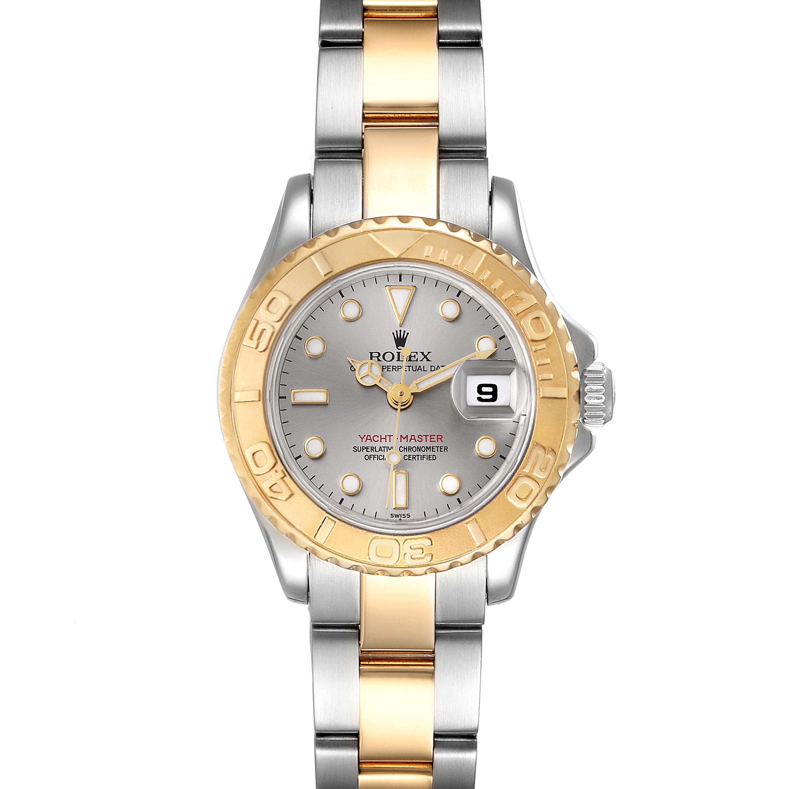 Rolex Yachtmaster Steel 18K Yellow Gold Ladies Watch 69623 Box Papers