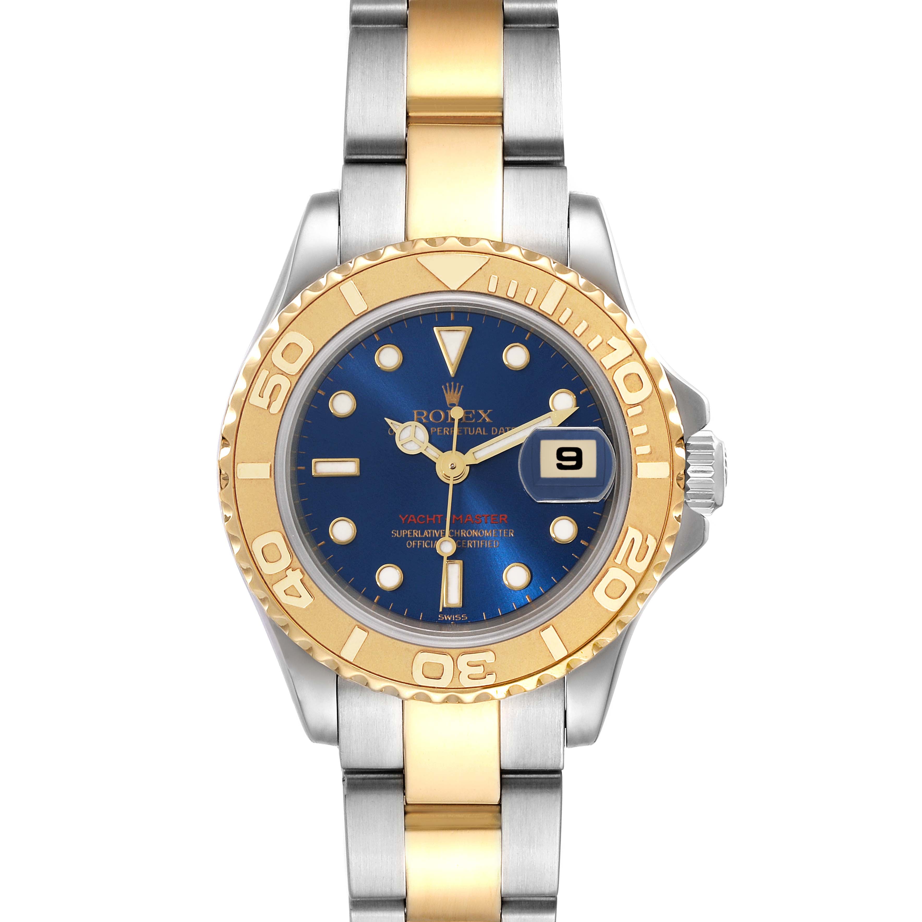 Rolex Yachtmaster Steel 18K Yellow Gold Ladies Watch 169623 Box Papers