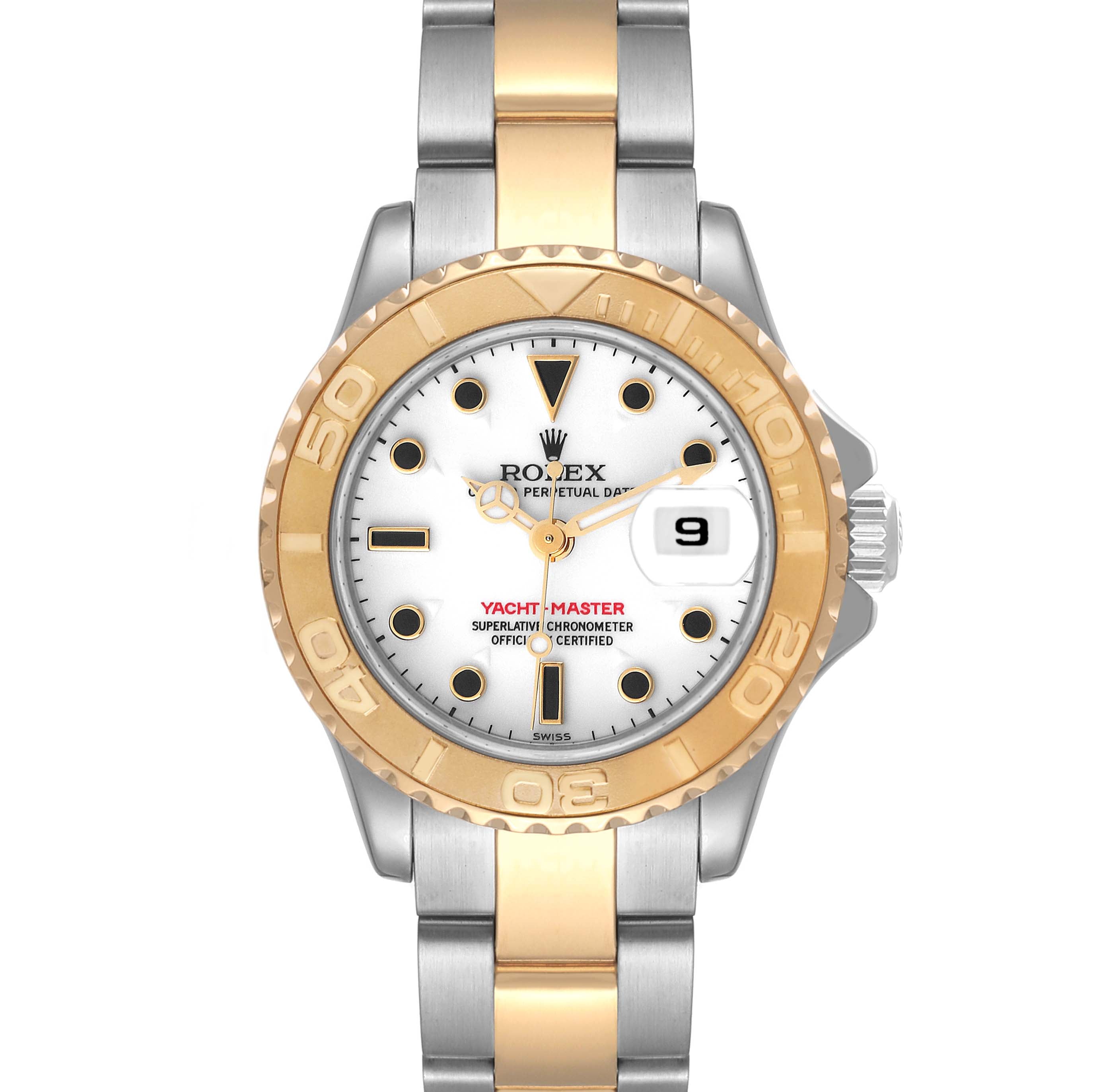 Rolex Yachtmaster Steel 18K Yellow Gold Ladies Watch 169623 Box Papers + 1 extra link