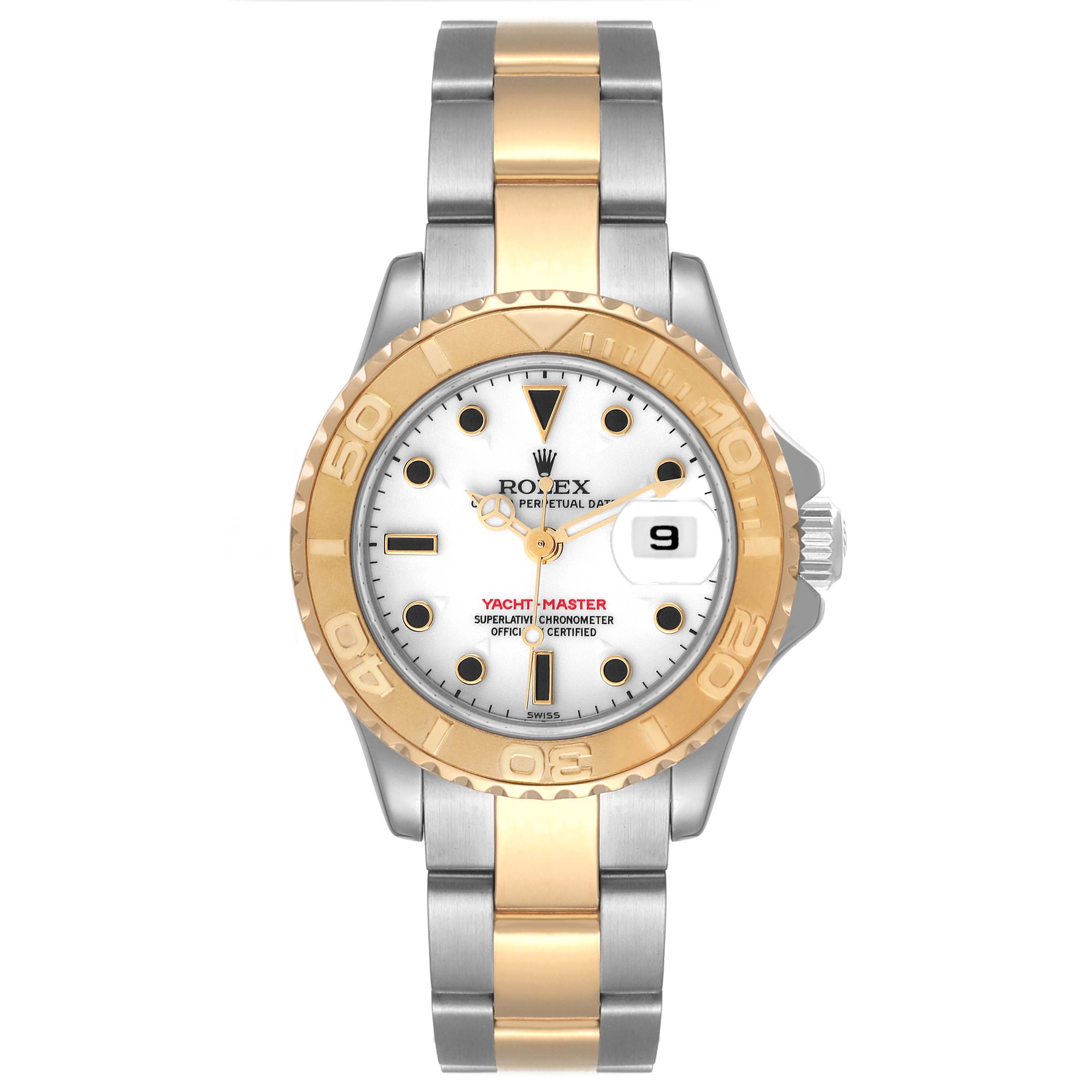Rolex Yachtmaster Steel 18K Yellow Gold Ladies Watch 169623 Box Papers + 1 extra link