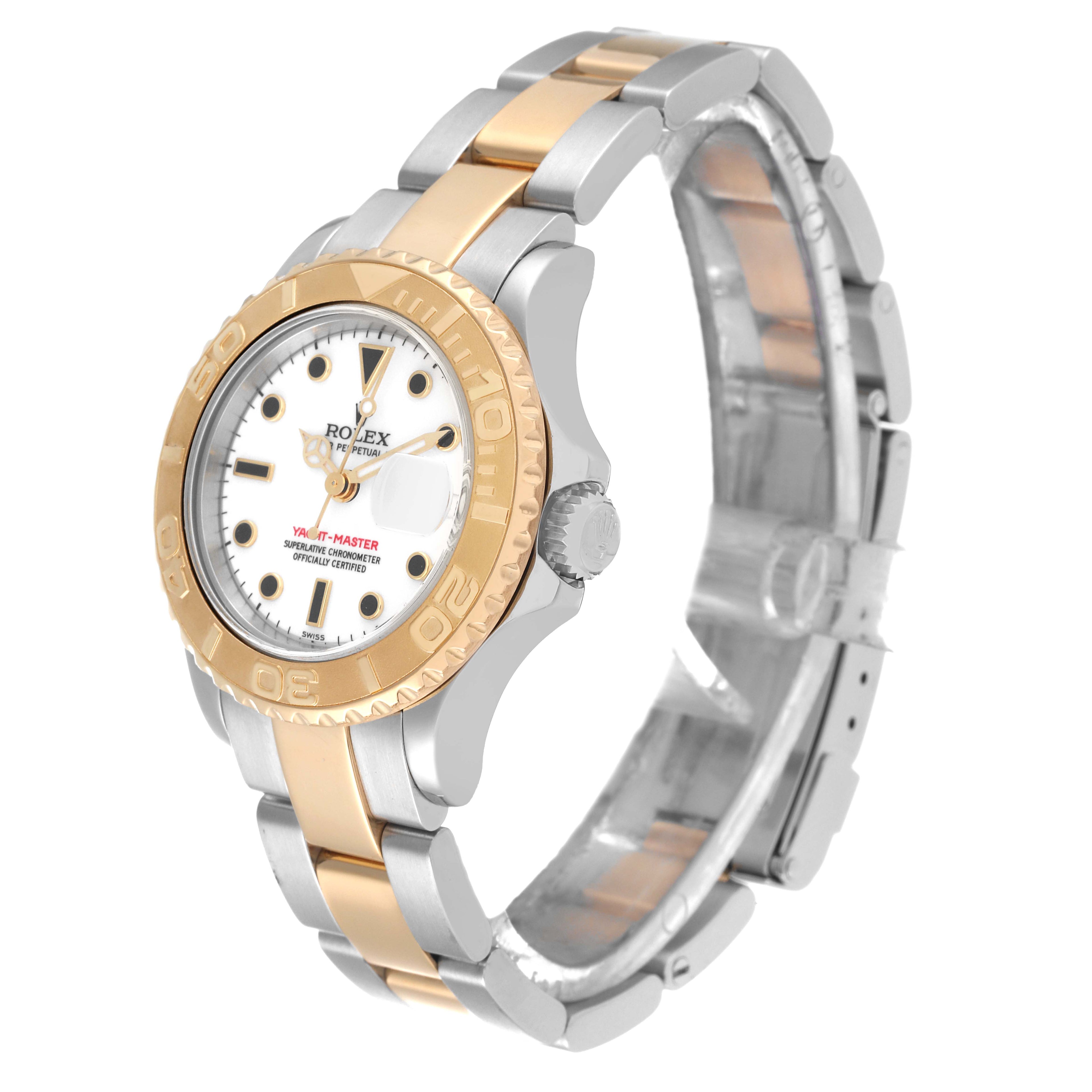 Rolex Yachtmaster Steel 18K Yellow Gold Ladies Watch 169623 Box Papers + 1 extra link