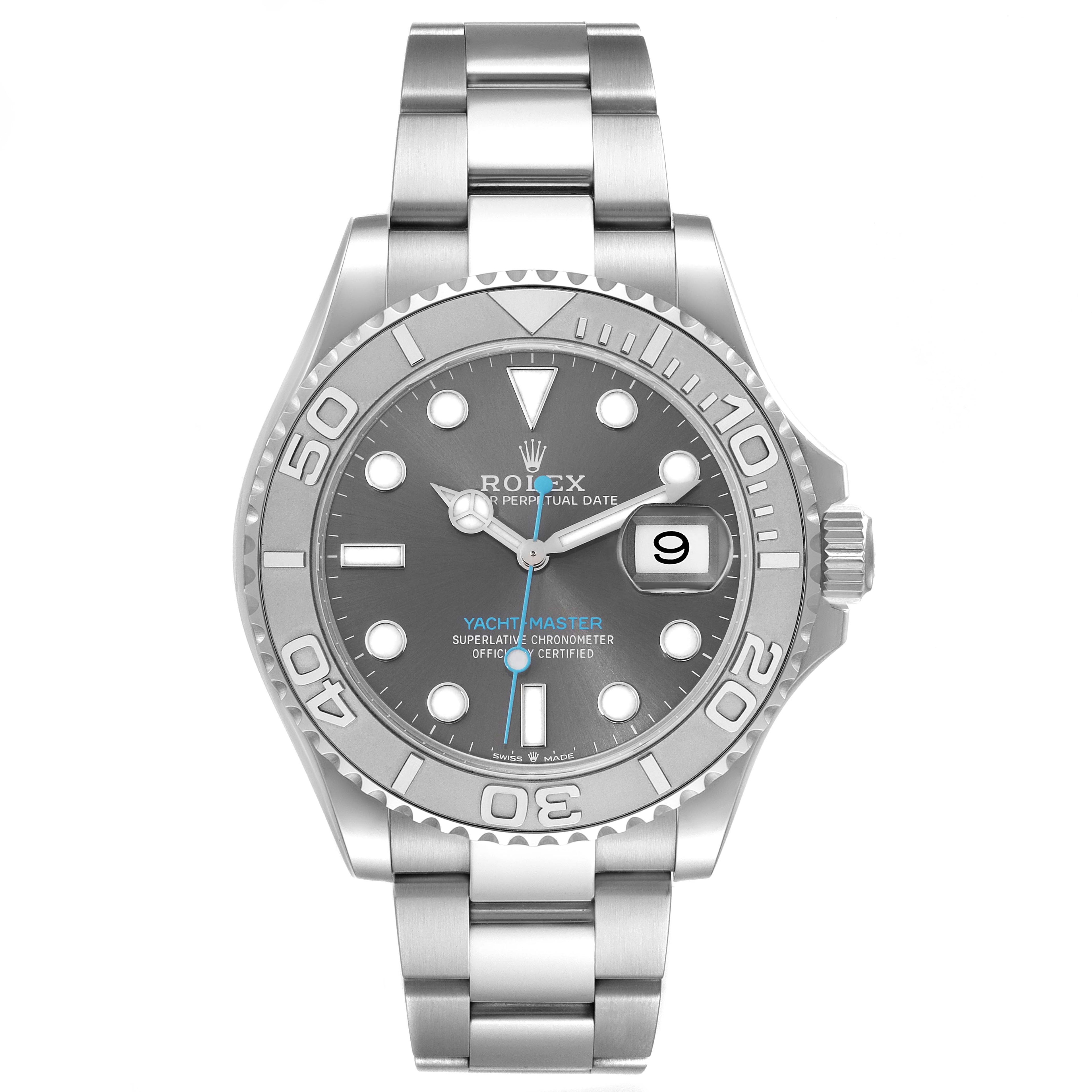 Rolex Yachtmaster Steel Platinum Bezel Rhodium Dial Mens Watch 126622 Unworn