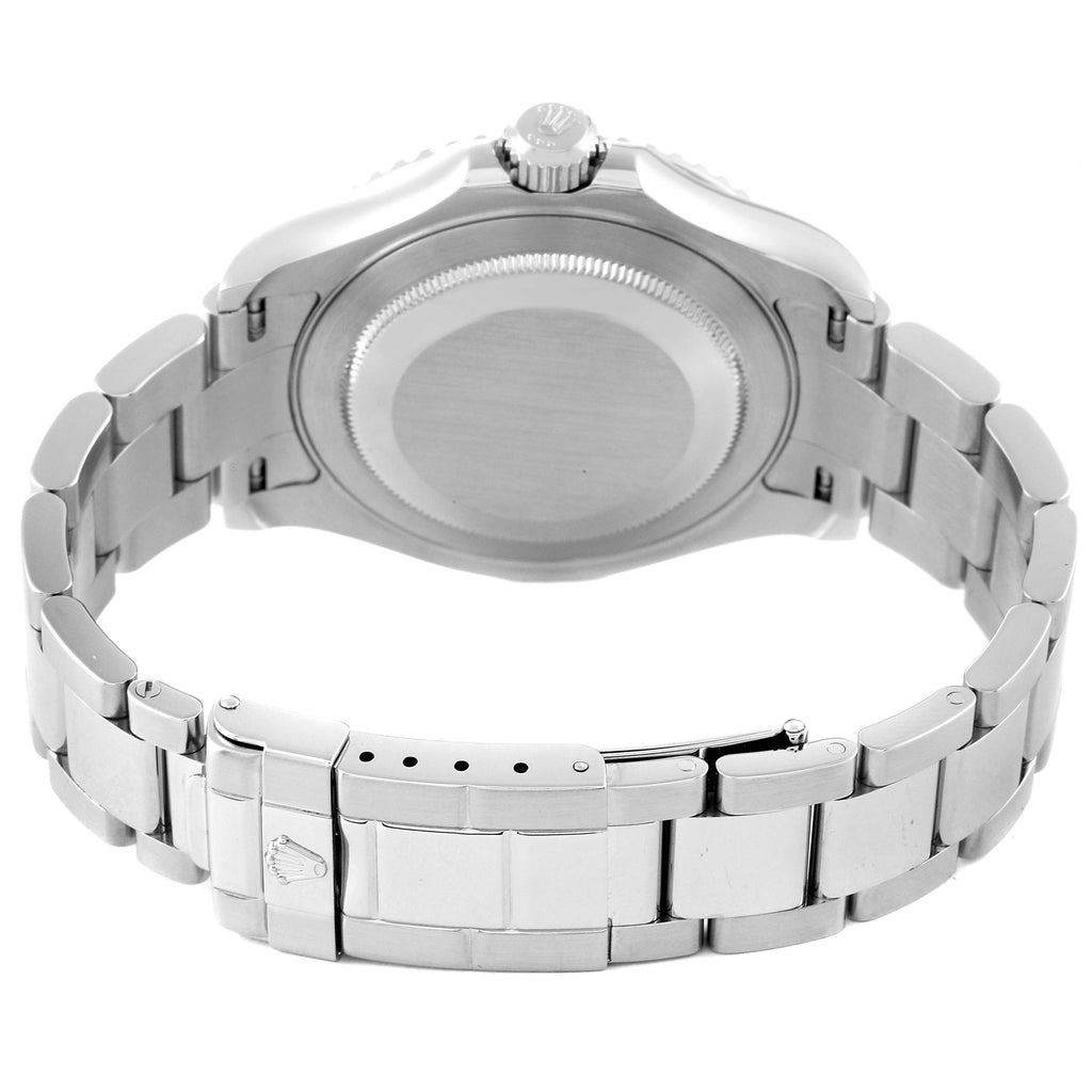 Rolex Yachtmaster Steel Platinum Dial Platinum Bezel Mens Watch 16622 Box Papers