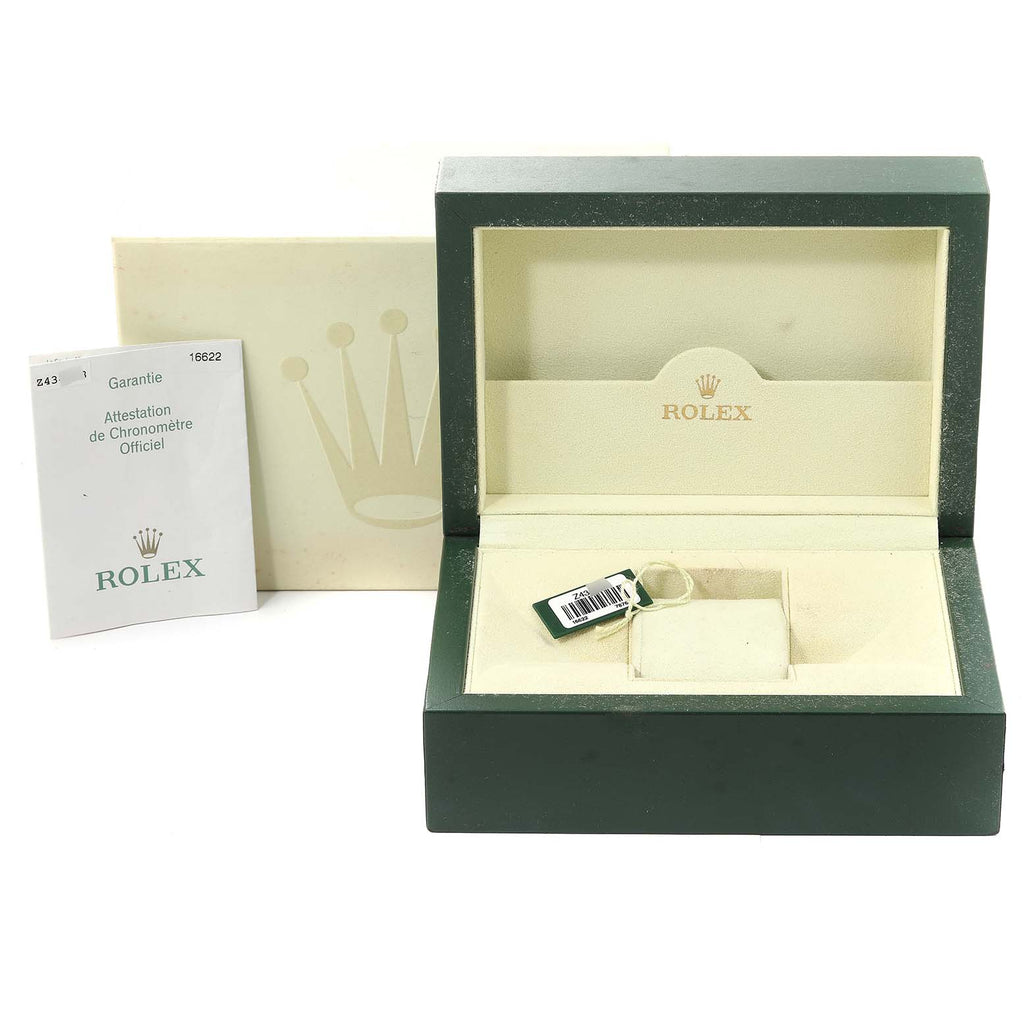 Rolex Yachtmaster Steel Platinum Dial Platinum Bezel Mens Watch 16622 Box Papers