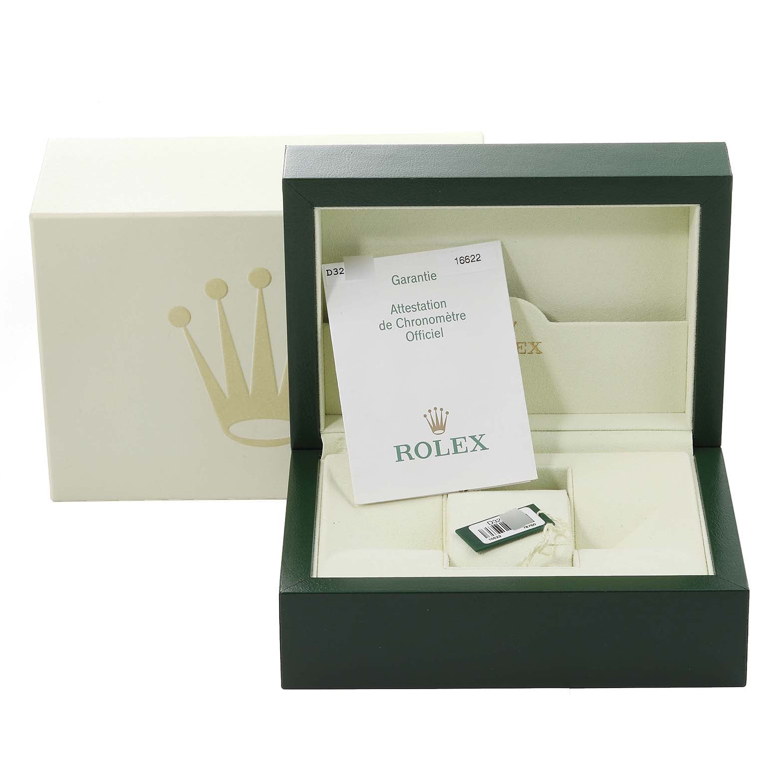 Rolex Yachtmaster Steel Platinum Dial Bezel Mens Watch 16622 Box Papers ONE LINK ADDED