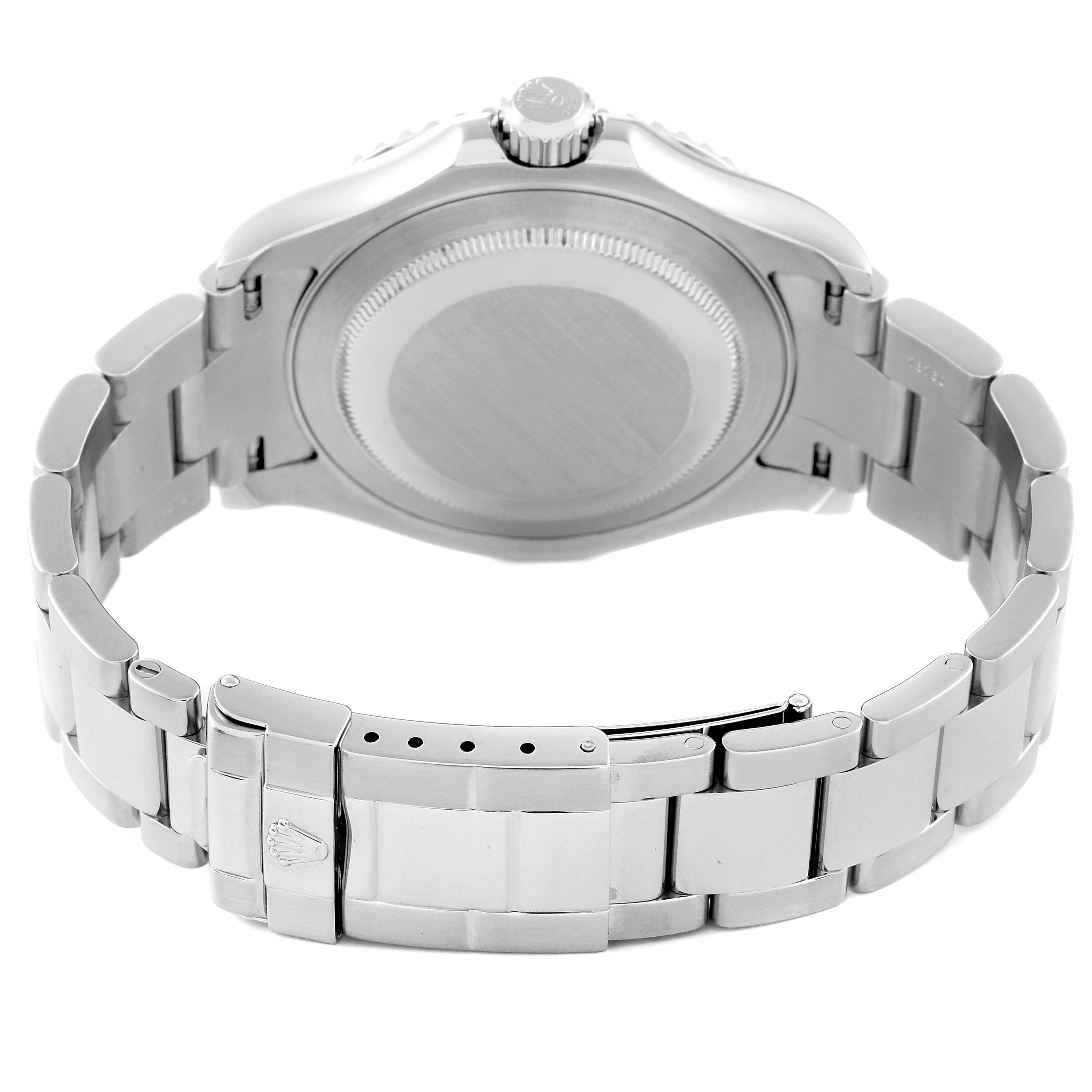 Rolex Yachtmaster Steel Platinum Dial Bezel Mens Watch 16622 Box Papers