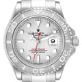 Rolex Yachtmaster Steel Platinum Dial Bezel Mens Watch 16622 Box Papers