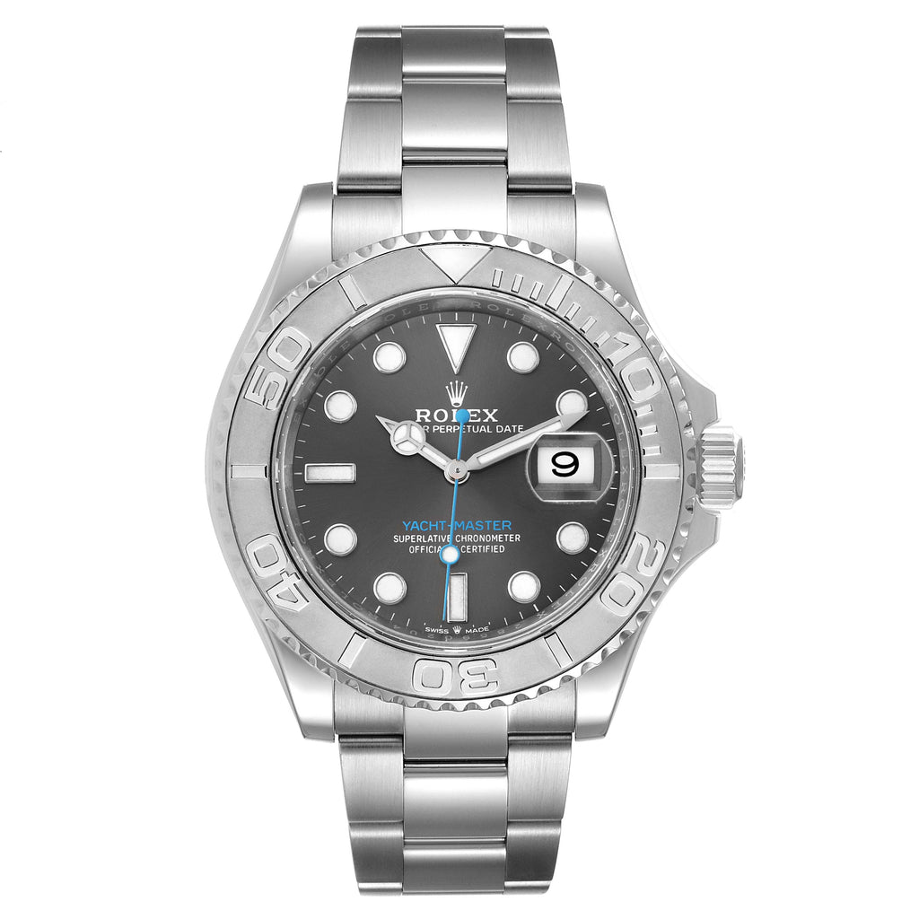 Rolex Yachtmaster Steel Platinum Rhodium Dial Mens Watch 126622 Box Card