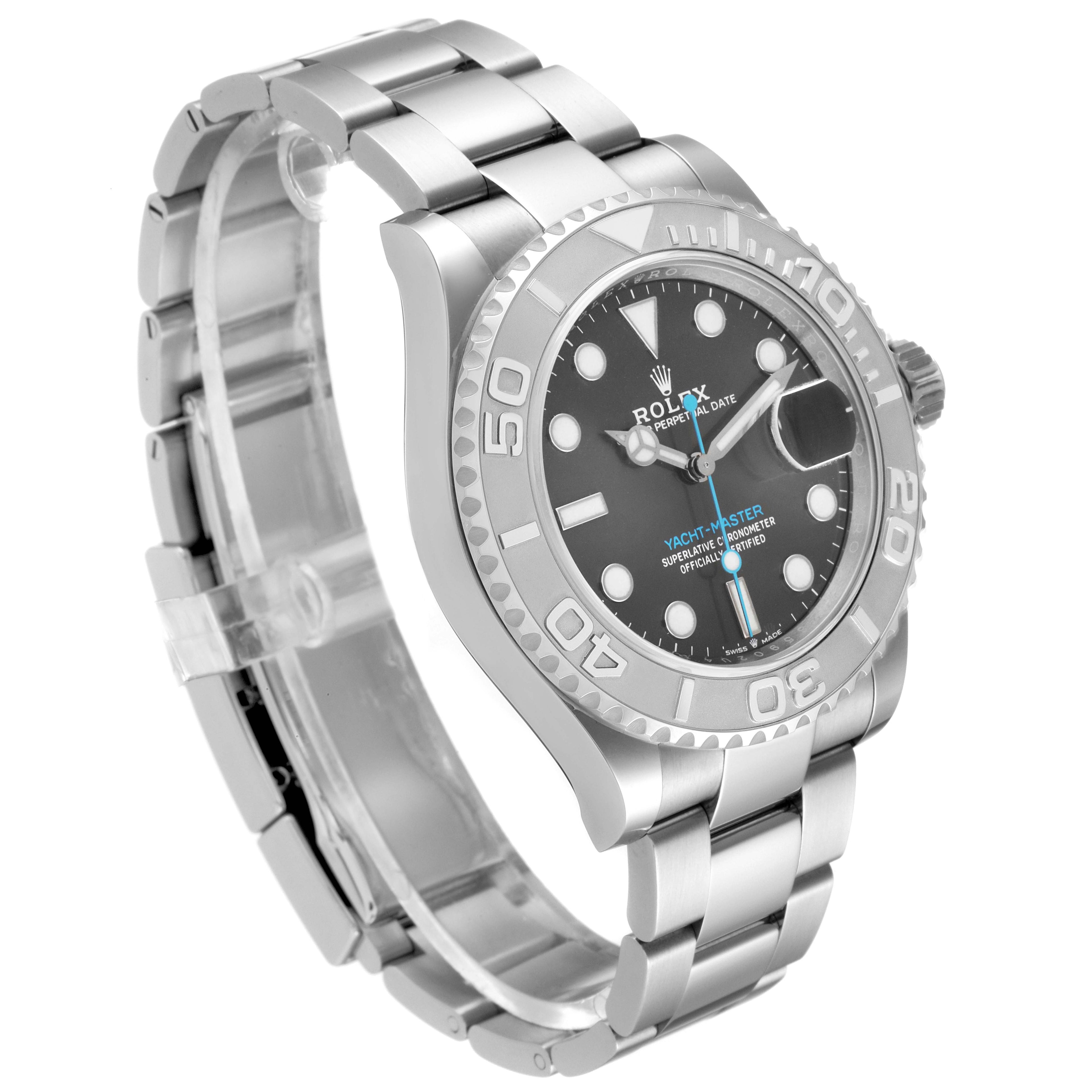 Rolex Yachtmaster Steel Platinum Rhodium Dial Mens Watch 126622 Box Card