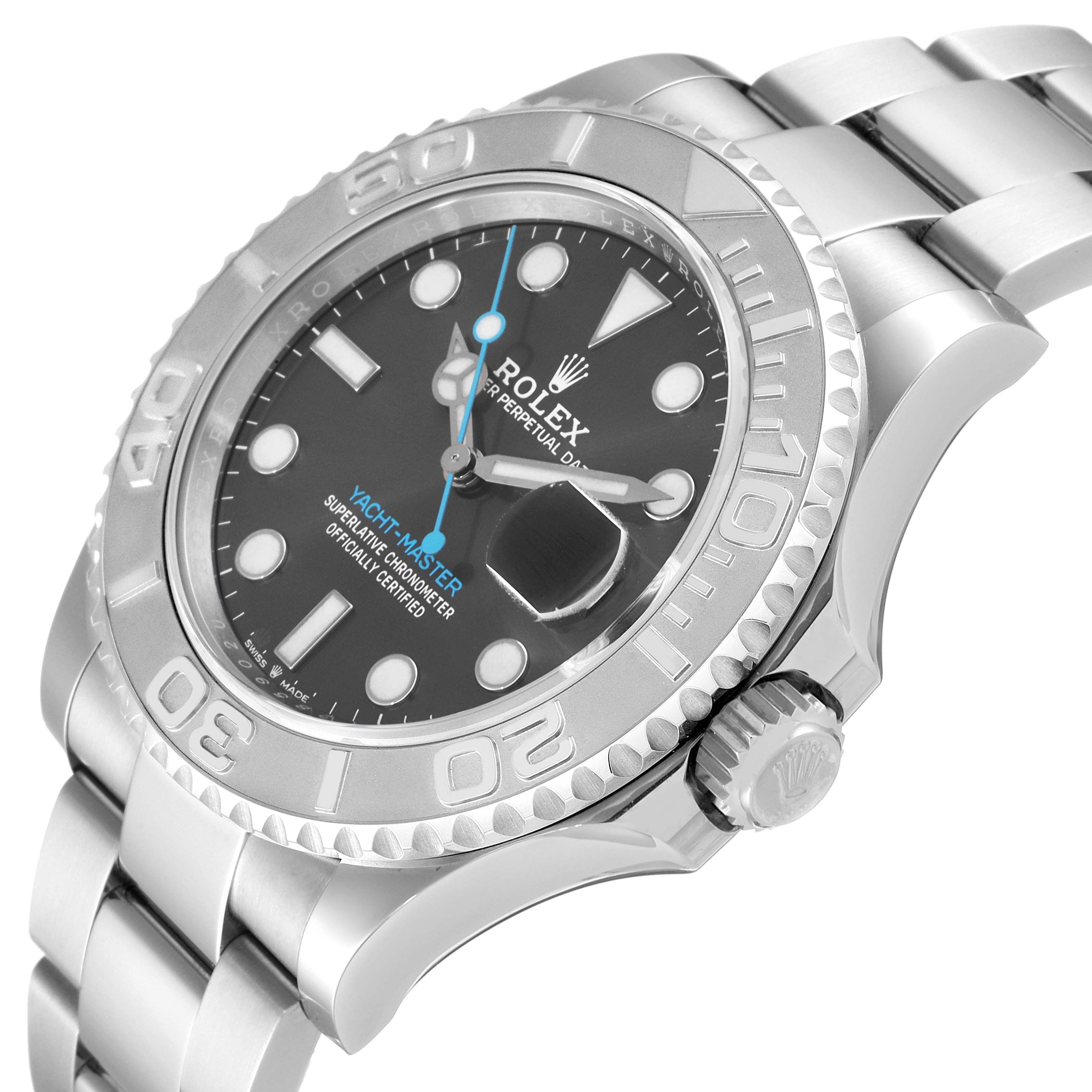 Rolex Yachtmaster Steel Platinum Rhodium Dial Mens Watch 126622 Box Card