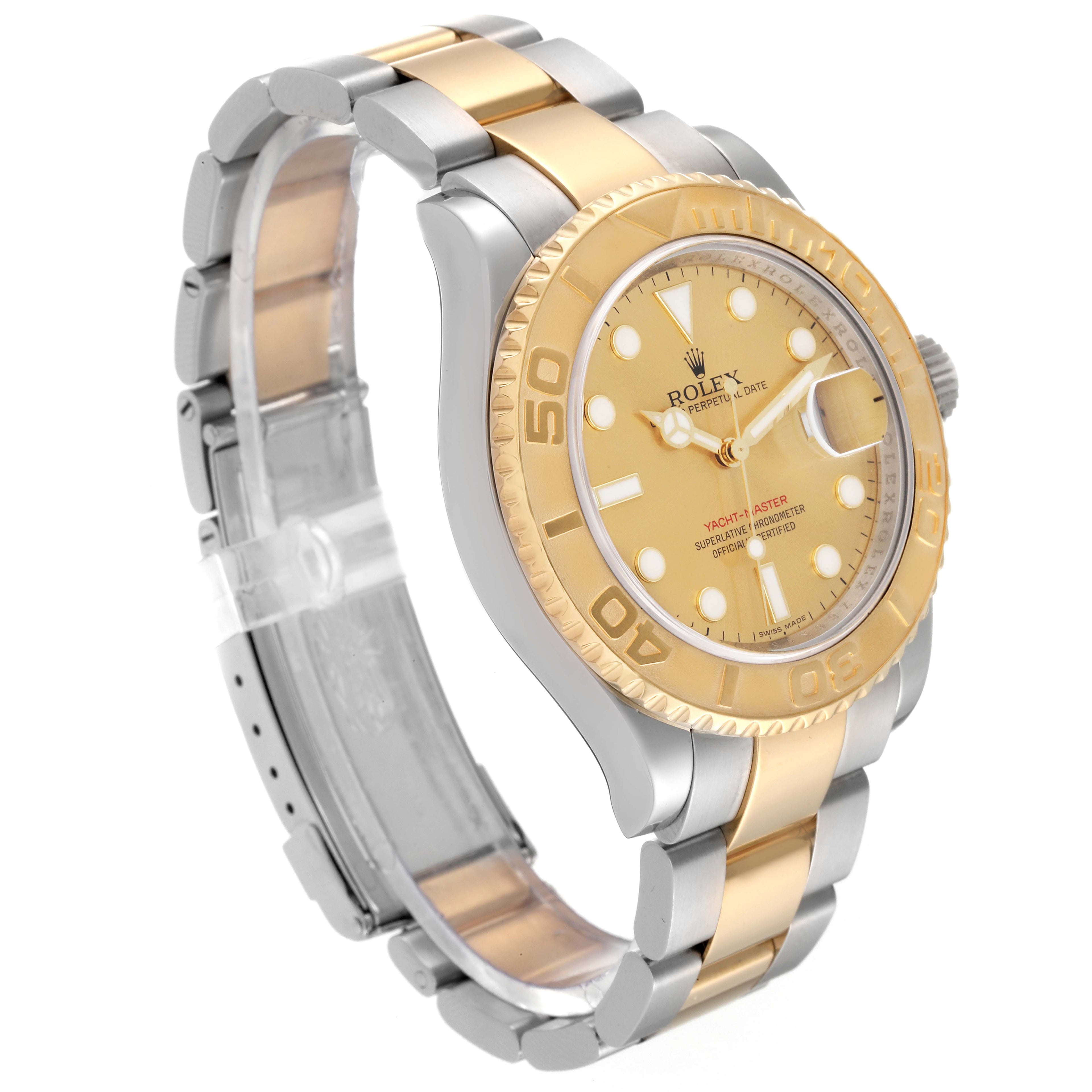 Rolex Yachtmaster Steel Yellow Gold Champagne Dial Mens Watch 16623 ADD TWO LINKS