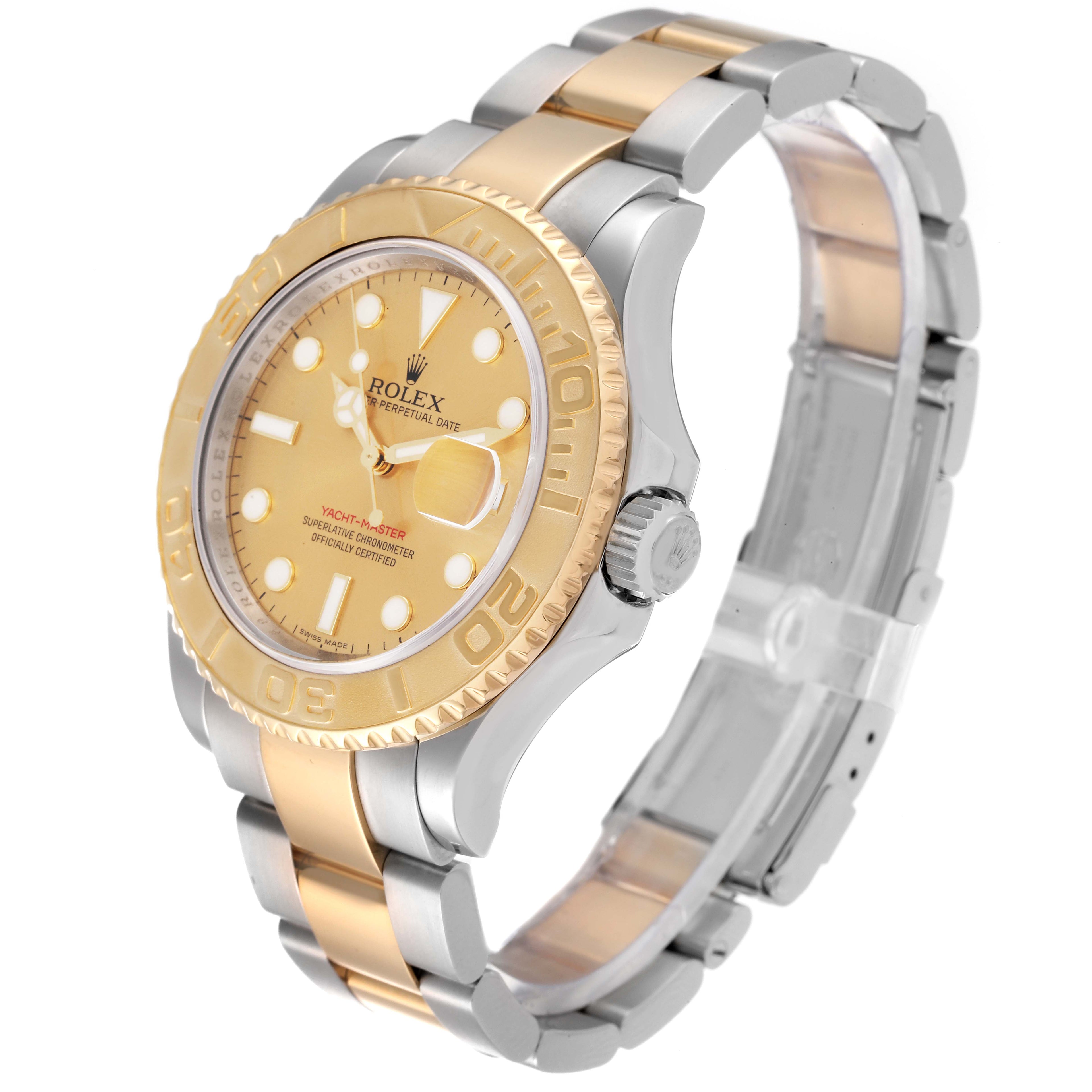 Rolex Yachtmaster Steel Yellow Gold Champagne Dial Mens Watch 16623 ADD TWO LINKS