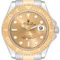 Rolex Yachtmaster Steel Yellow Gold Champagne Dial Mens Watch 16623 Box Card