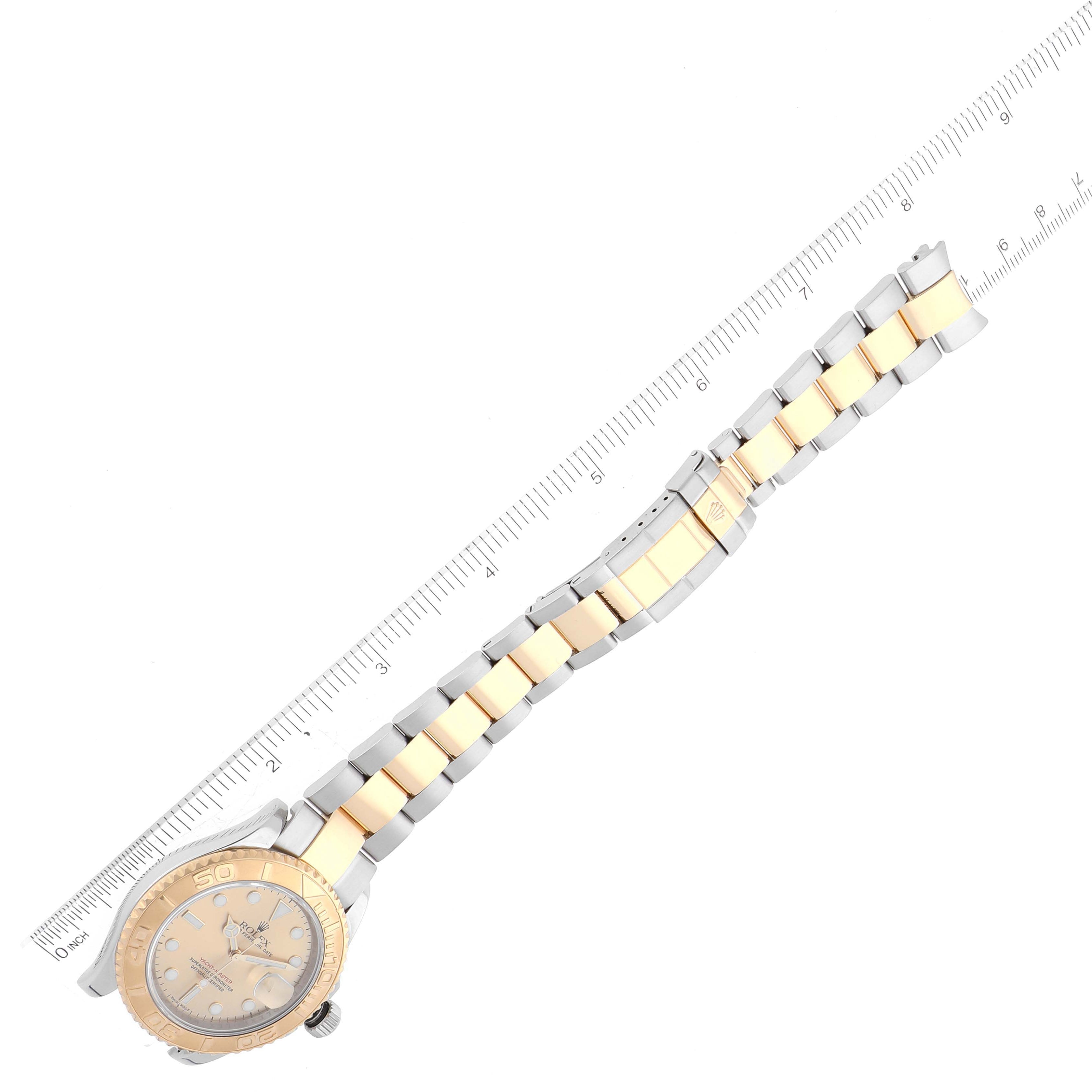 Rolex Yachtmaster Steel Yellow Gold Champagne Dial Mens Watch 16623 Box Card