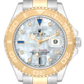 Rolex Yachtmaster Steel Yellow Gold Diamond Sapphire Serti Mens Watch 16623
