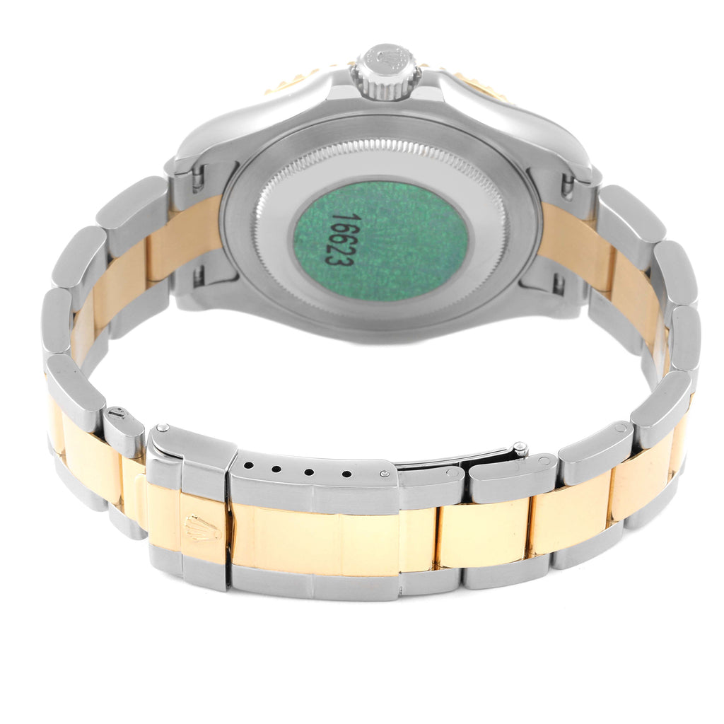 Rolex Yachtmaster Steel Yellow Gold Diamond Sapphire Serti Mens Watch 16623