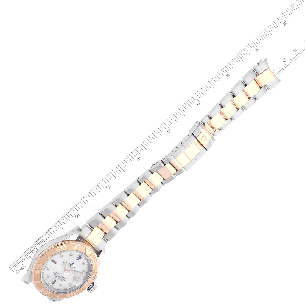 Rolex Yachtmaster Steel Yellow Gold Diamond Sapphire Serti Mens Watch 16623