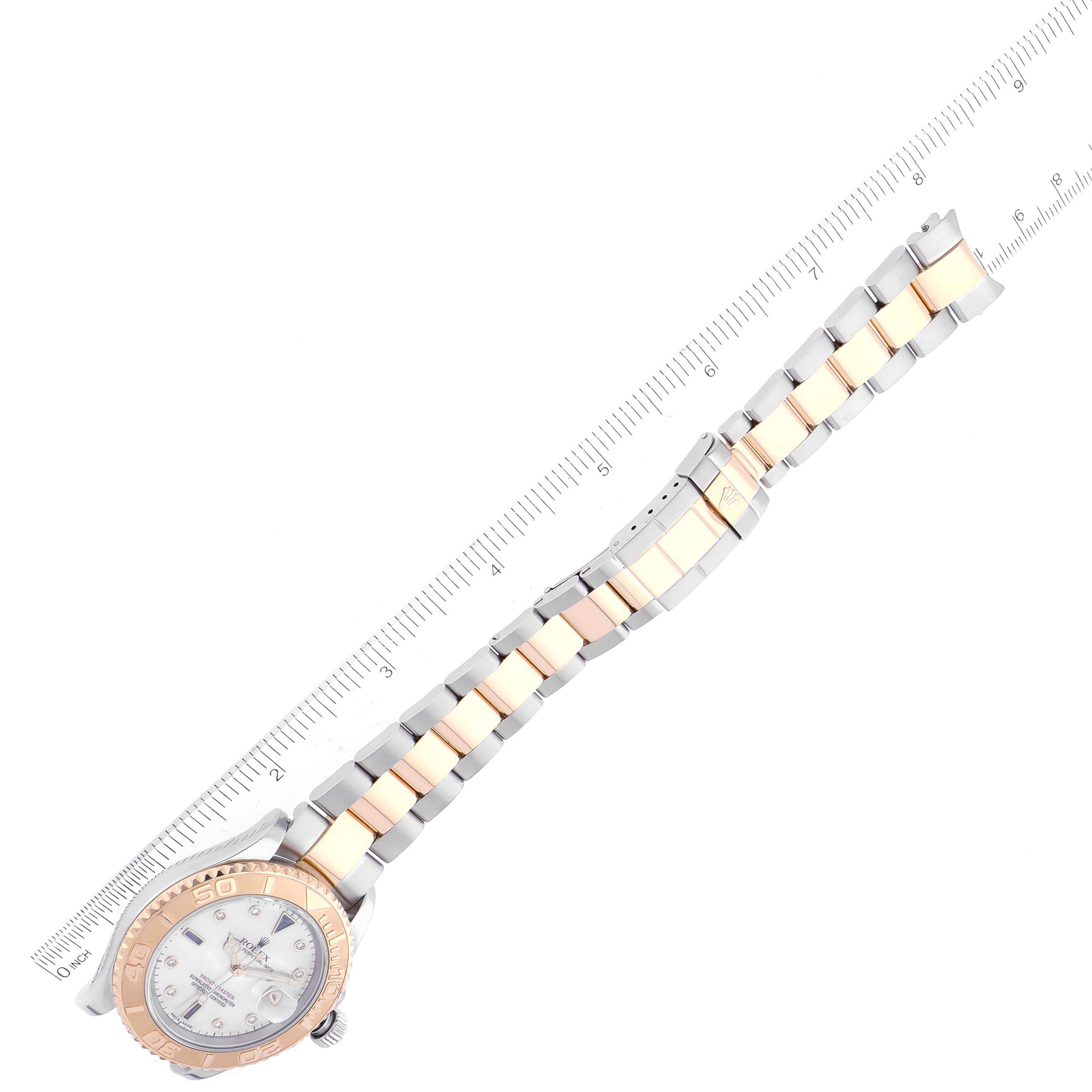 Rolex Yachtmaster Steel Yellow Gold Diamond Sapphire Serti Mens Watch 16623