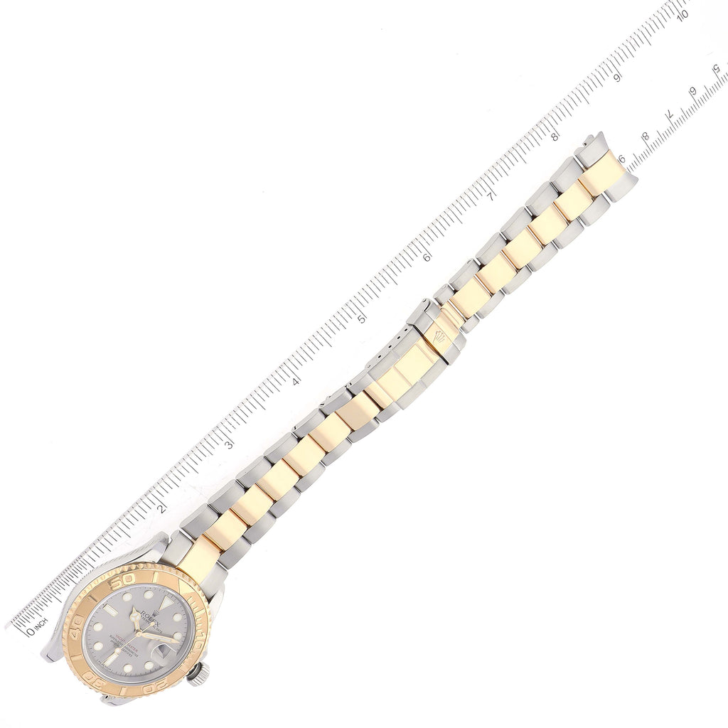 Rolex Yachtmaster Steel Yellow Gold Slate Dial Mens Watch 16623 Box Papers