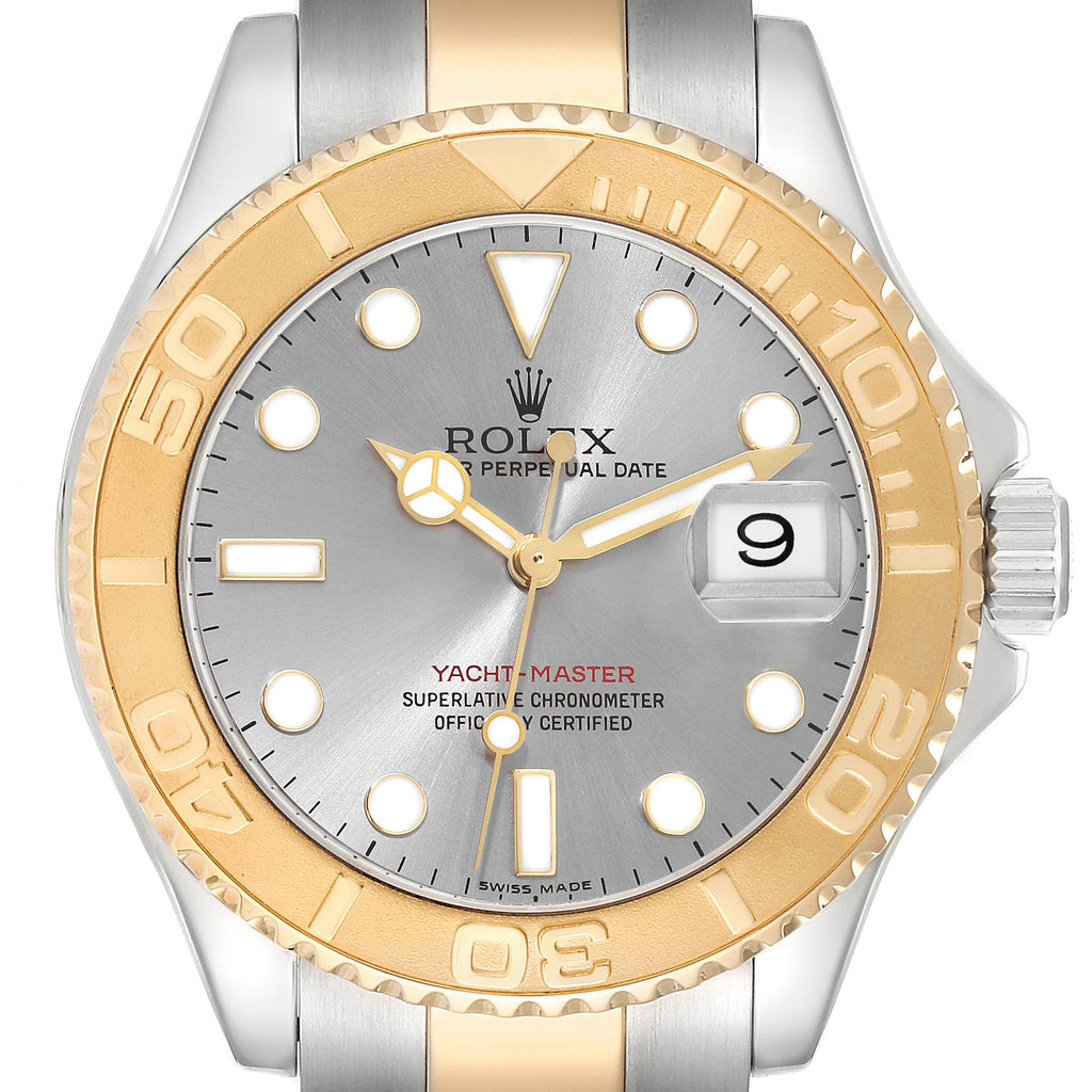 Rolex Yachtmaster Steel Yellow Gold Slate Dial Mens Watch 16623 Box Papers