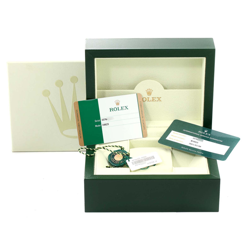 Rolex Yachtmaster White Dial Steel Yellow Gold Mens Watch 16623 Box Card