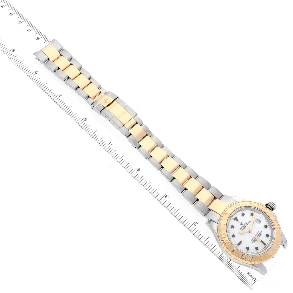 Rolex Yachtmaster White Dial Steel Yellow Gold Mens Watch 16623 Box Papers