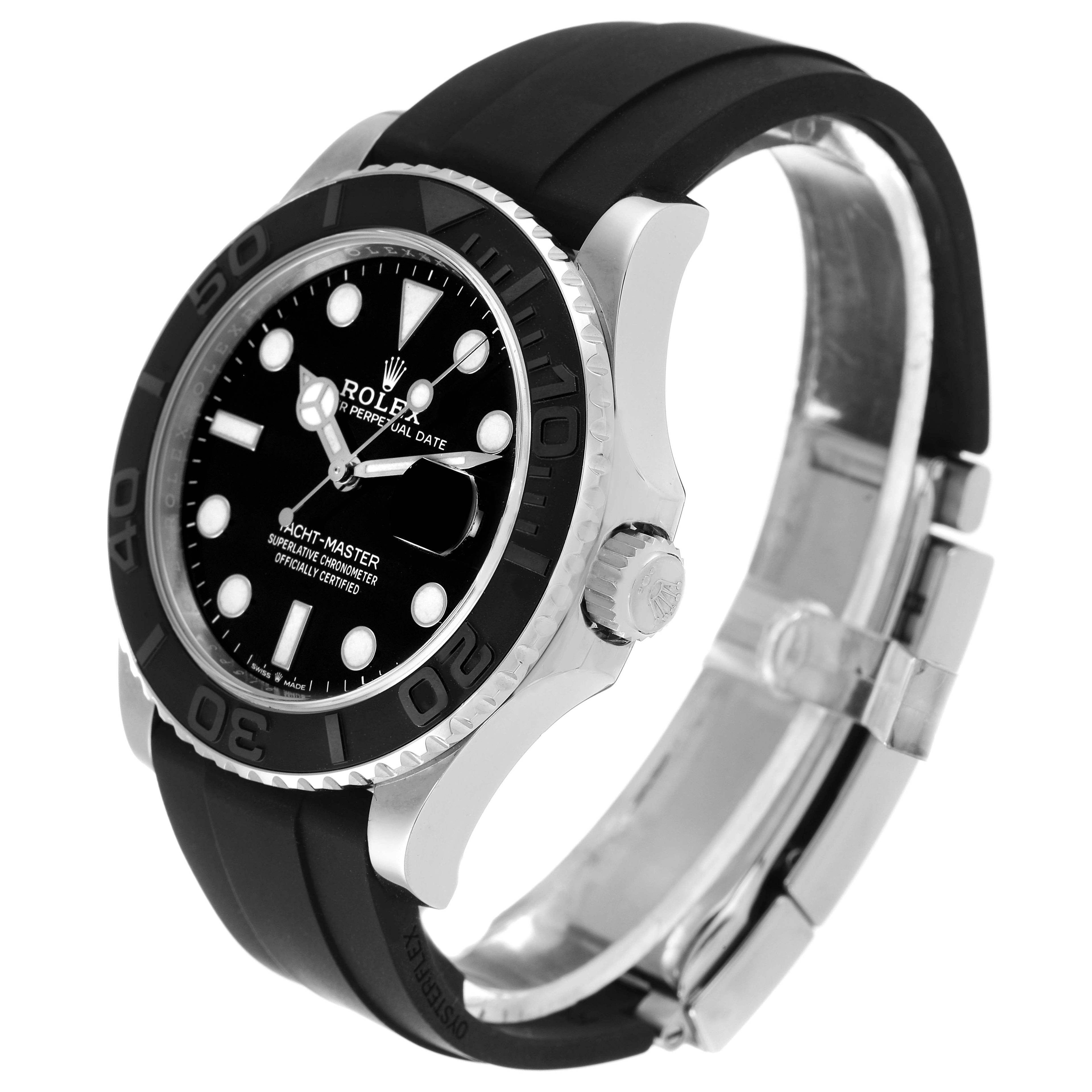 Rolex Yachtmaster White Gold Oysterflex Bracelet Mens Watch 226659 Box Card STRAP CHANGE
