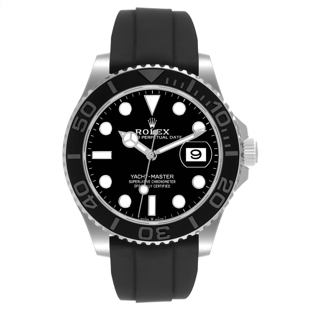 Rolex Yachtmaster White Gold Oysterflex Bracelet Mens Watch 226659 Unworn