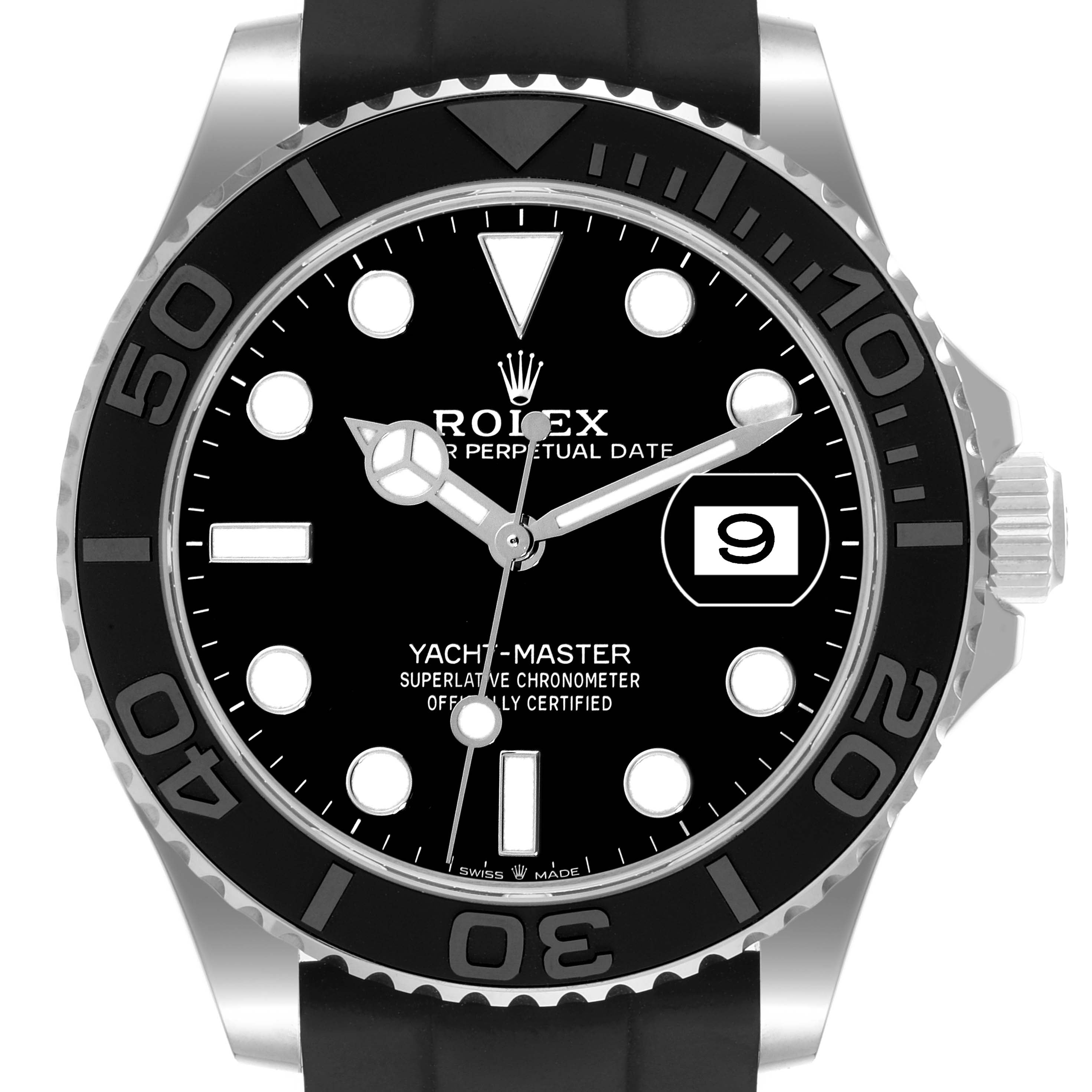 Rolex Yachtmaster White Gold Oysterflex Bracelet Mens Watch 226659 Unworn