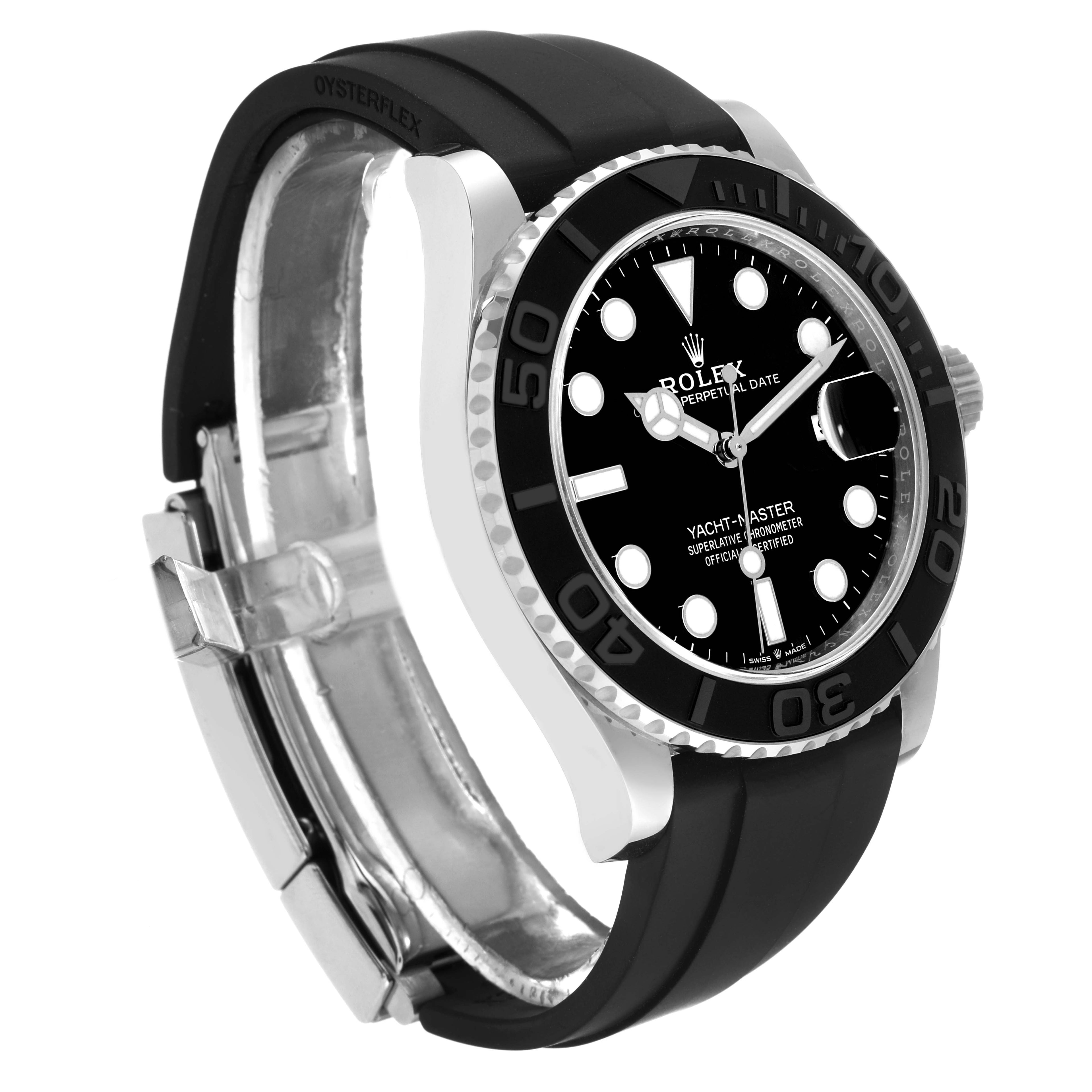 Rolex Yachtmaster White Gold Oysterflex Bracelet Mens Watch 226659 Unworn