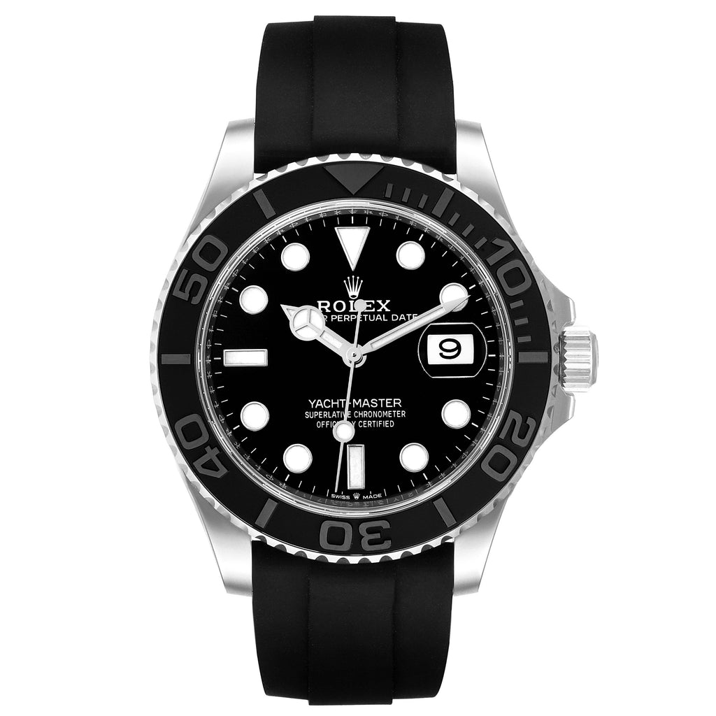 Rolex Yachtmaster White Gold Oysterflex Bracelet Watch 226659 Box Card